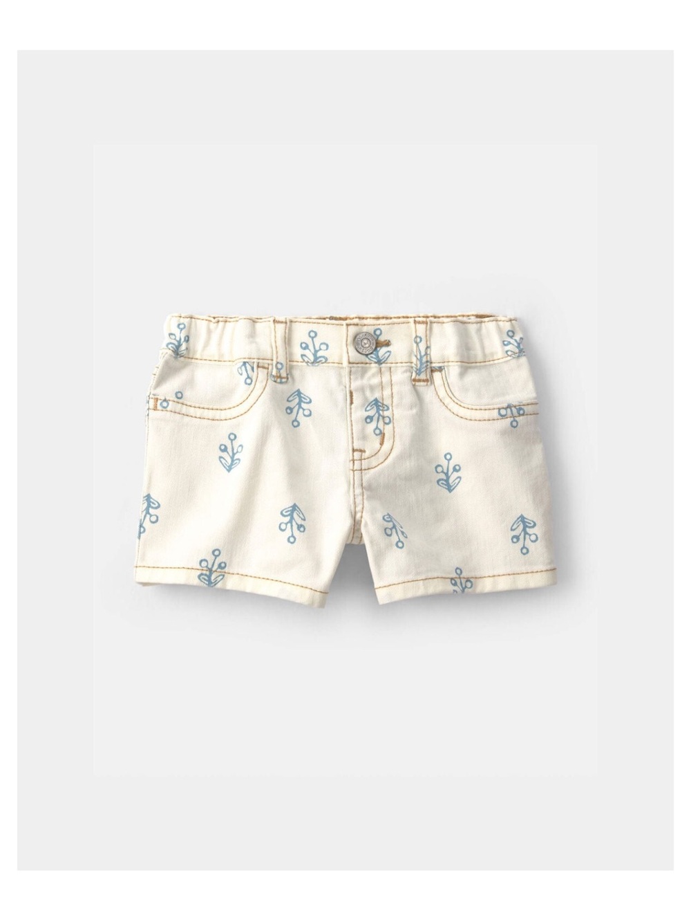 OshKosh B'gosh Baby Girl Floral Twill Shorts - Ivory- NWT